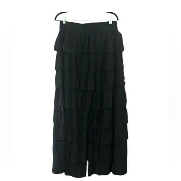 Black Ruffle Pants M/L NWT - Picture 1 of 3